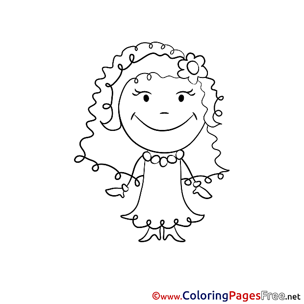 Bride Wedding printable  Coloring Pages for free
