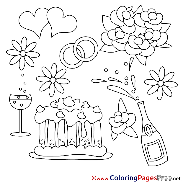 Celebration Wedding Coloring Sheets download free
