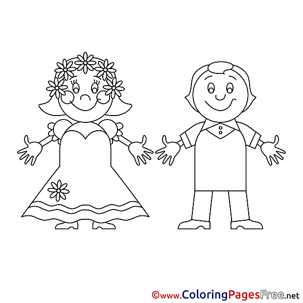 Celebration Wedding free printable Coloring Sheets