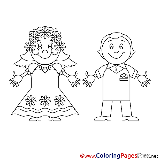 Man Woman Wedding  download Coloring Pages for Kids