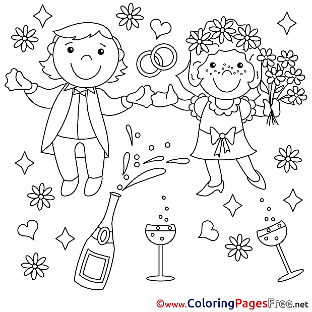 Newlyweds  printable Coloring Sheets for Free