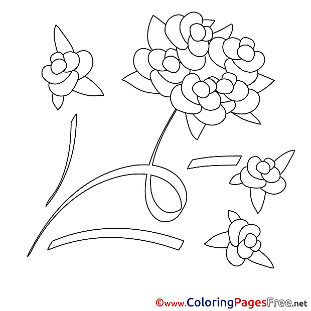 Rose Wedding download printable Coloring Pages