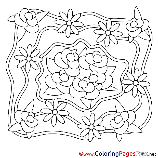 Roses Wedding download  Coloring Pages for Kids