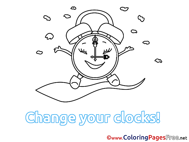 Alarm Clock Winter Coloring Pages for Kids