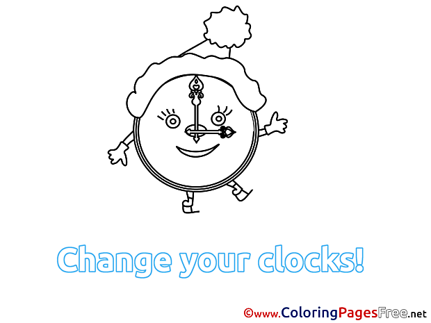 Alarm Clock Winter Coloring Pages free