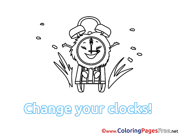 Alarm Clock Winter free Coloring Pages