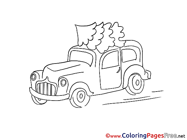 Car Winter Colouring Sheet download