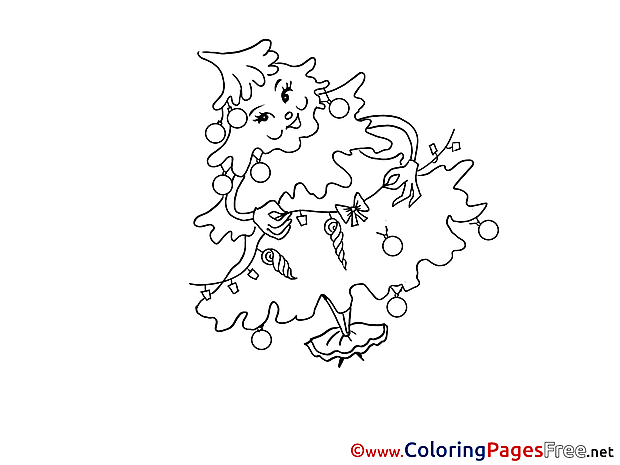 Christmas Tree Winter Coloring Pages download