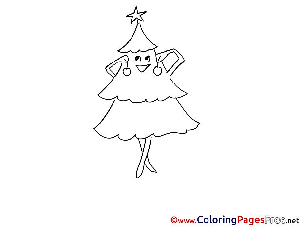 Christmas Tree  Winter Colouring Page for Children
