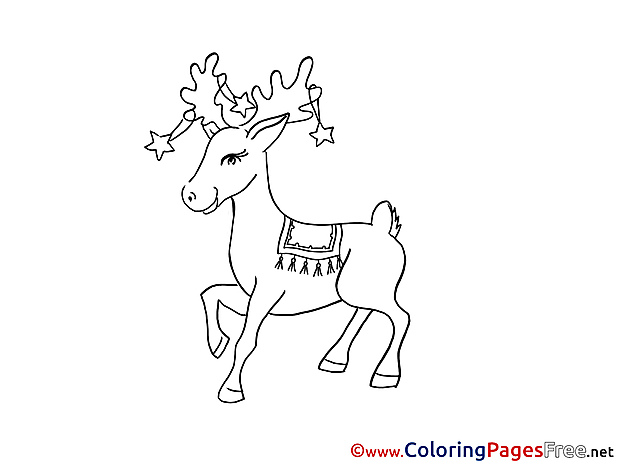 Deer Winter Colouring Sheet free