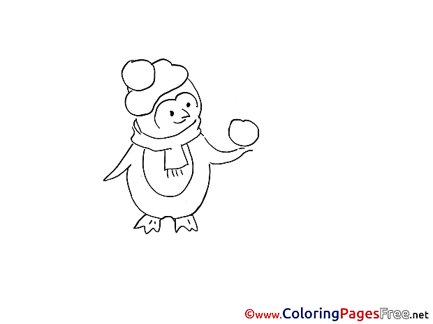 Penguin Winter Coloring Pages download