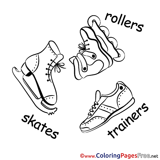 Skates Winter printable Coloring Sheets