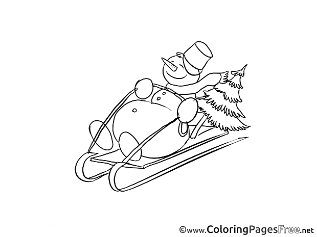 Sleigh Winter Coloring Pages download