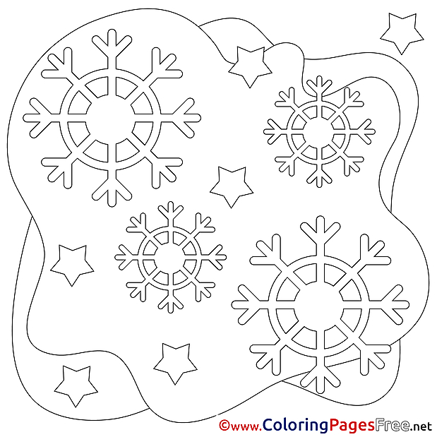 Snowflakes Winter Coloring Pages for Kids