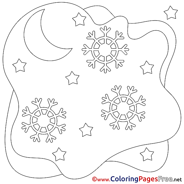 Snowflakes Winter free Coloring Sheets