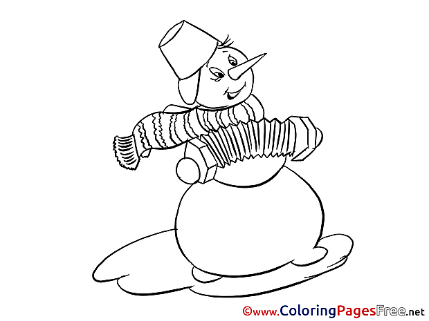 Snowman Winter Colouring Sheet download