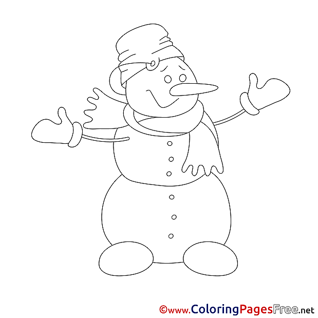 Snowman Winter printable Coloring Pages