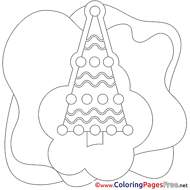Tree Winter Coloring Page for Kids