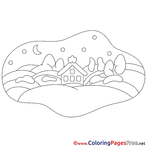 Ville Night Winter Coloring Pages download