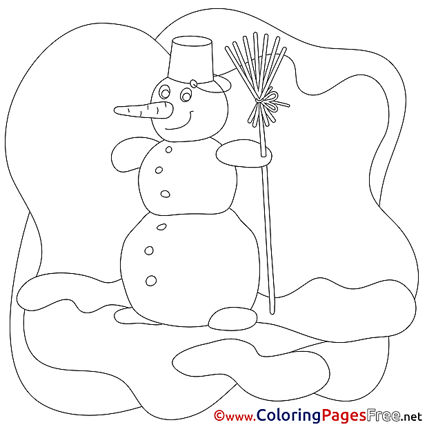 Winter Snowman Colouring Sheet download