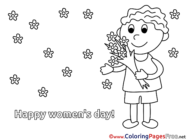 Bouquet download Women's Day Coloring Pages