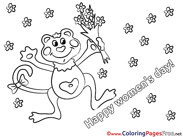 Bouquet printable Coloring Pages Women's Day