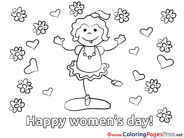 Dance Women's Day free Coloring Pages