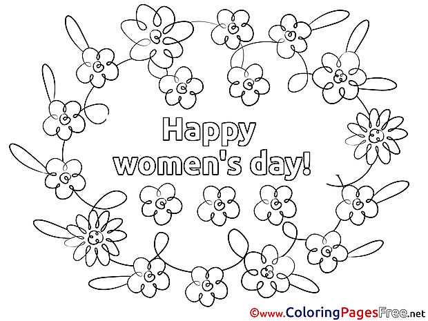 Flowers Colouring Page Women's Day free