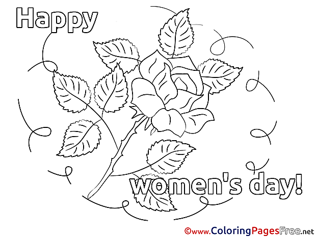 Rose Coloring Pages Women's Day for free