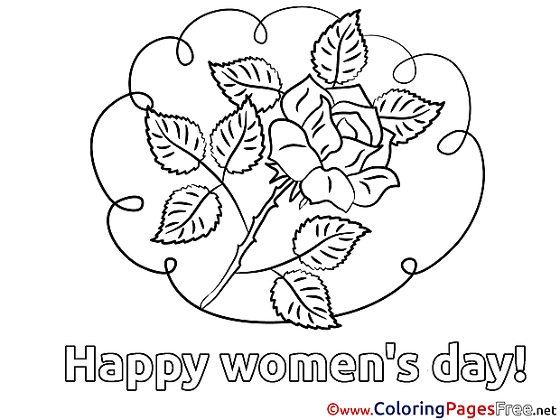 Rose Kids Women's Day Coloring Pages