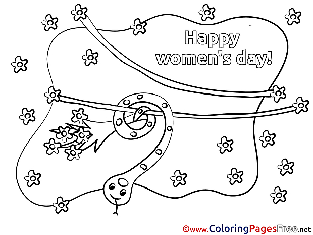 Snake Bouquet free Women's Day Coloring Sheets