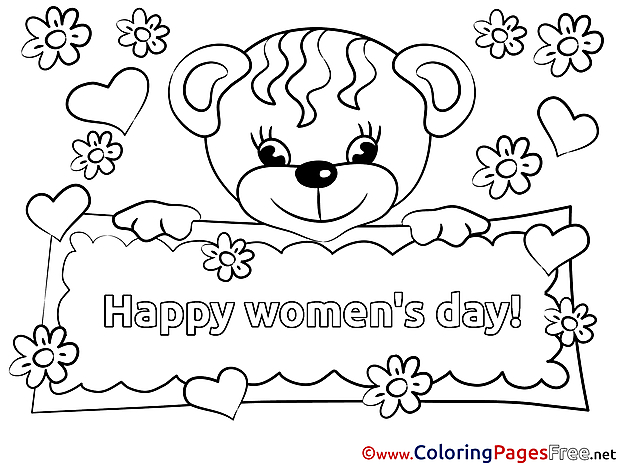Tiger Women's Day Coloring Pages download