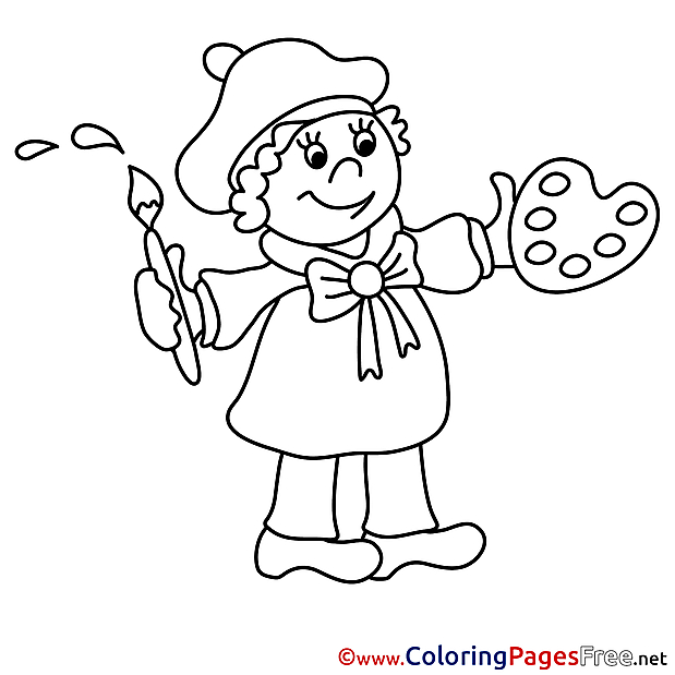 Artist free Colouring Page download