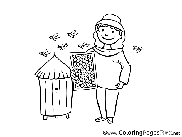 Beekeeper Kids download Coloring Pages
