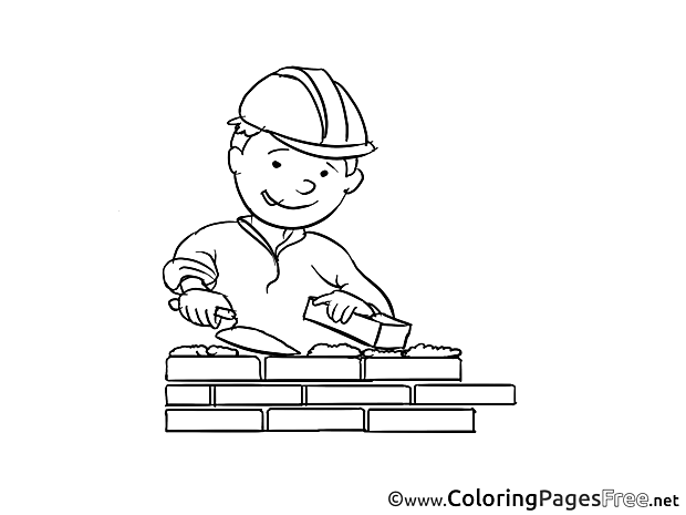 Builder Kids free Coloring Page