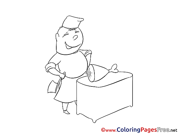 Butcher Colouring Page printable free