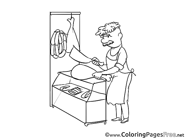 Butcher for free Coloring Pages download