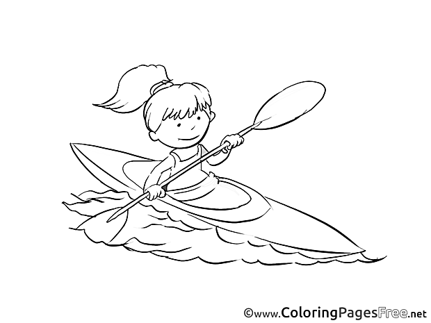 Canoeist free printable Coloring Sheets