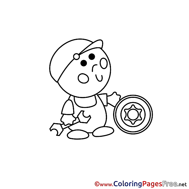 Car Mechanic printable Coloring Pages for free