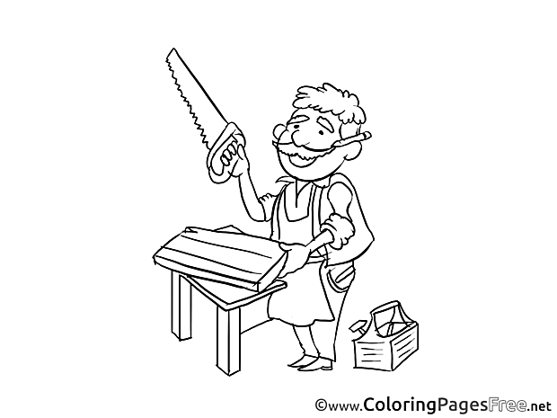 Carpenter Children download Colouring Page