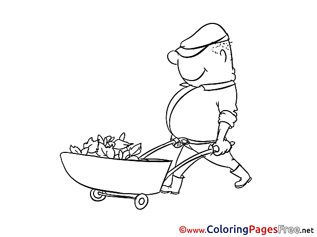 Carriage Gardener free Colouring Page download