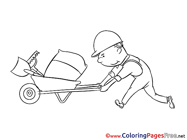 Construction Worker Colouring Sheet download free