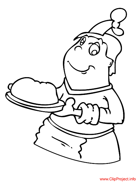 Cook colouring page for free