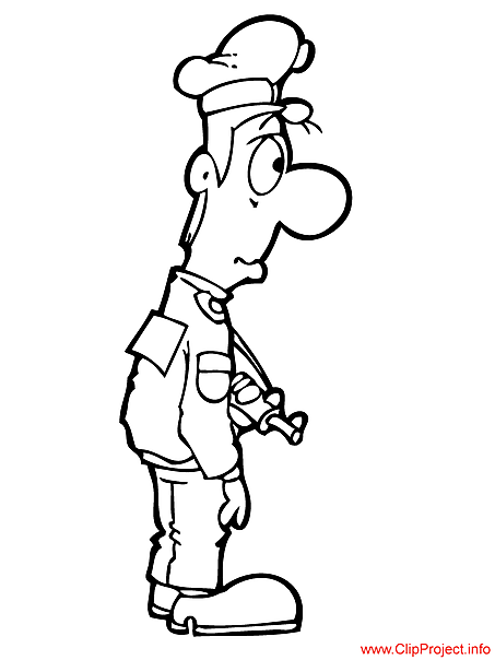 Cop colouring page for free