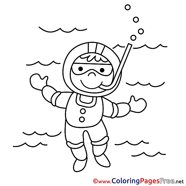 Diver printable Coloring Pages for free