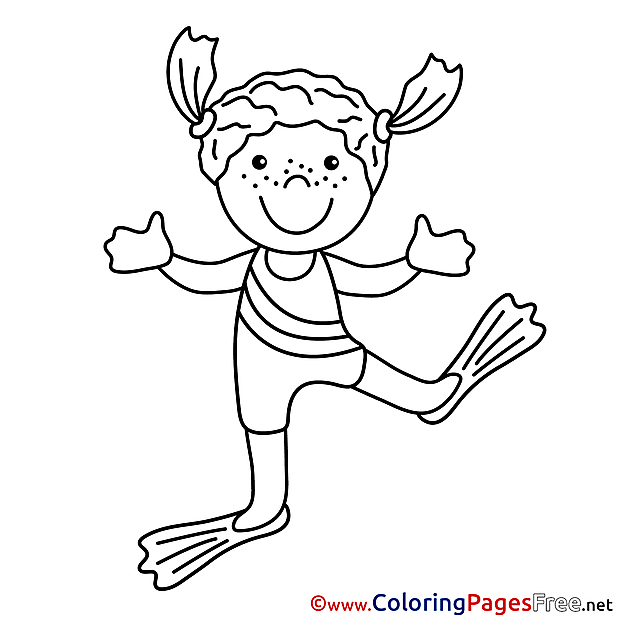 Diver printable Coloring Sheets download