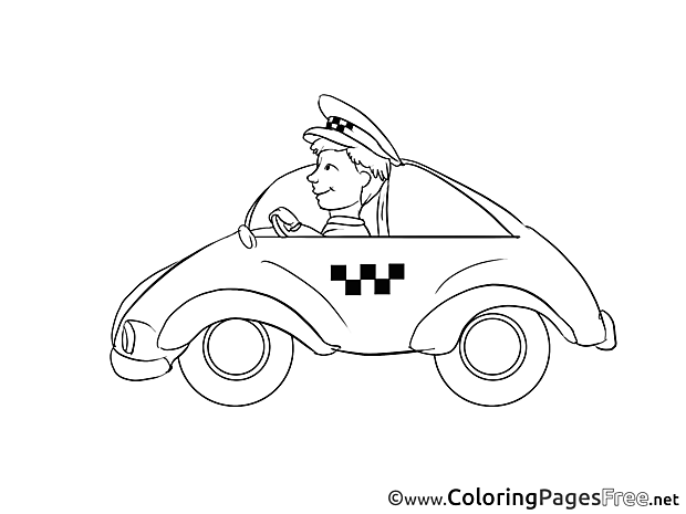 Driver for Children free Coloring Pages