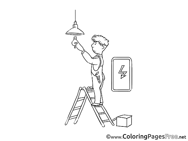 Electrician free Colouring Page download
