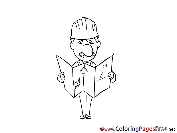 Engineer for Kids printable Colouring Page