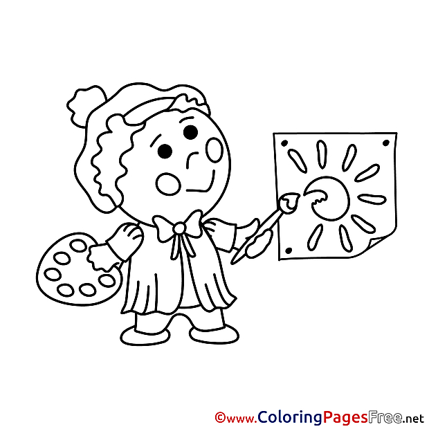 For free Artist Coloring Pages download